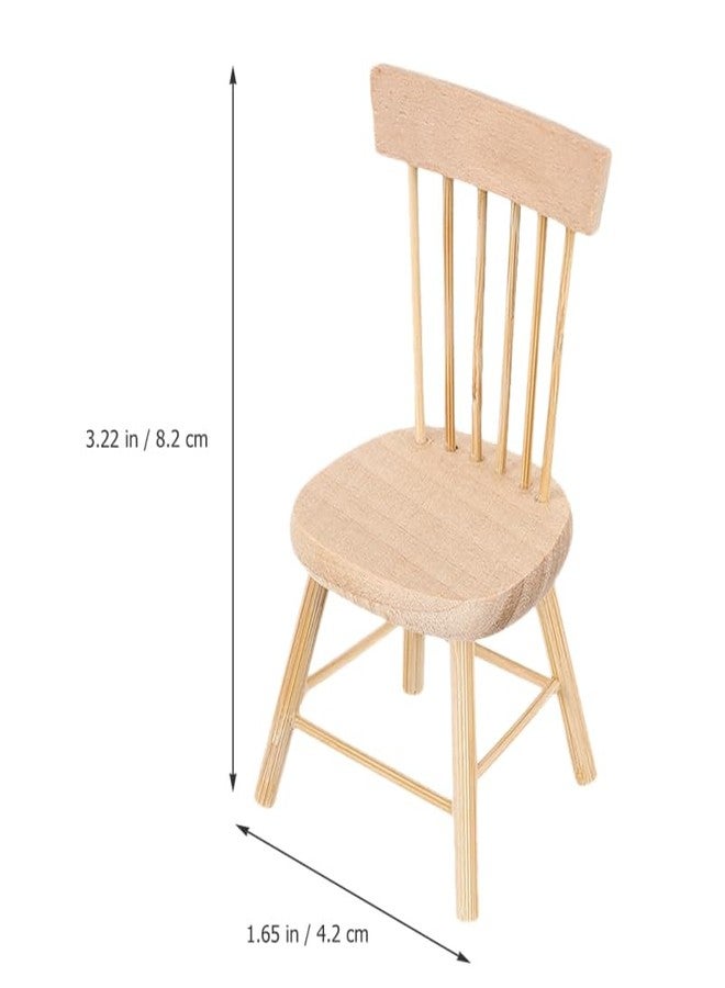 Yardwe 24Pcs Miniature Wooden Dollhouse Chairs - Realistic Mini Furniture for DIY Decor and Photography Props Perfect Doll House Accessories - Image 3